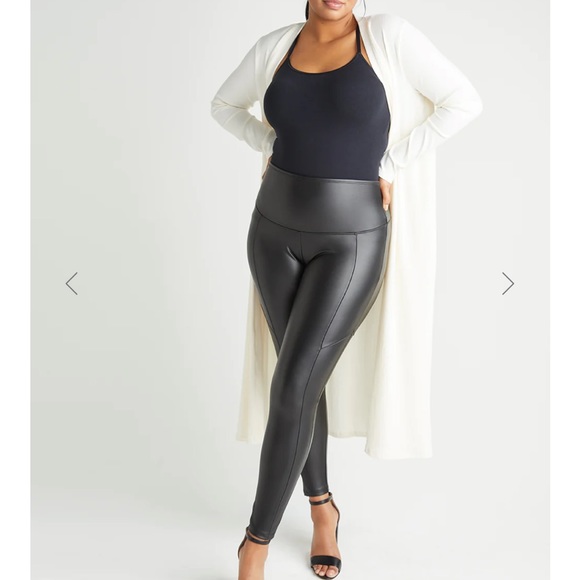 Yummie faux leather legging front & back seams 2X XXL new - Picture 2 of 6